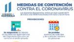 Medidas de Contención contra el Coronavirus
